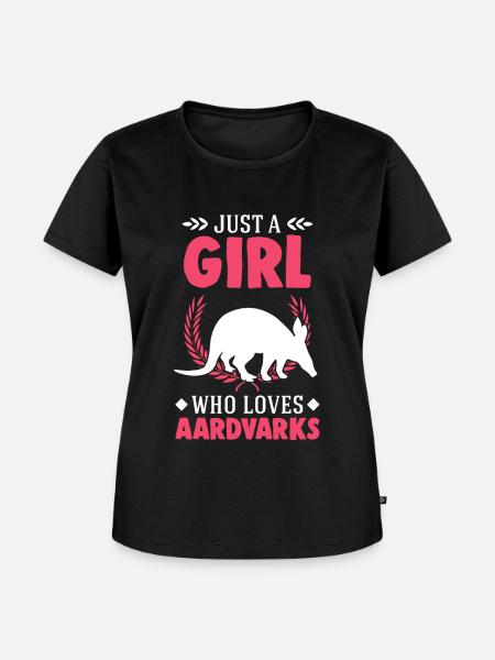 Erdferkel Mädchen Aardvark - Frauen Premium Bio T-Shirt - Schwarz