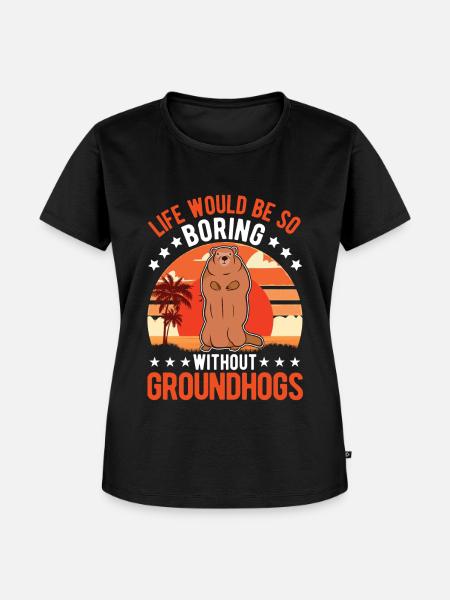 Murmeltier Groundhog Day Waldmurmeltier - Frauen Premium Bio T-Shirt - Schwarz