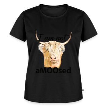 Highland cow - Women's Premium Organic T-shirt - black - Front - Selfina (174cm)