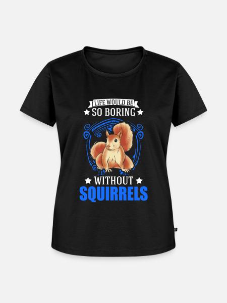 Eichhörnchen Geschenk Squirrel Grauhörnchen - Frauen Premium Bio T-Shirt - Schwarz