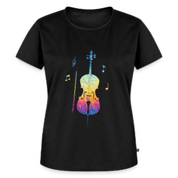Cello -Musikinstrument - Frauen Premium Bio T-Shirt - Schwarz - Vorne - Selfina (174cm)