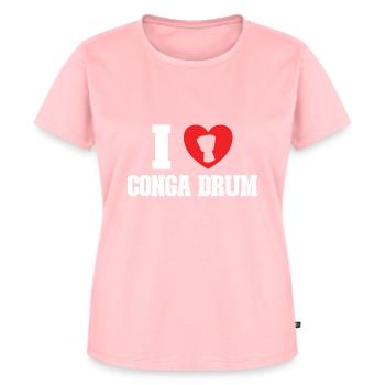 Conga Drum Musician Drumline - Frauen Premium Bio T-Shirt - Rosa - Vorne - AI Model Female 172 dark (172cm)