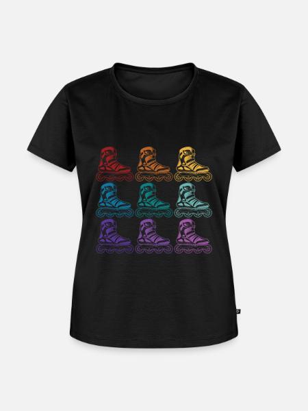Rollschuhe - Frauen Premium Bio T-Shirt - Schwarz