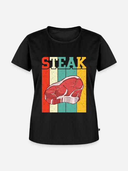 Steak - Frauen Premium Bio T-Shirt - Schwarz