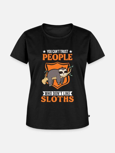 Faultier Liebhaber - Frauen Premium Bio T-Shirt - Schwarz