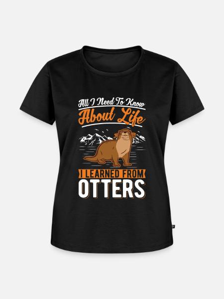 Otter Fischotter Seeotter - Frauen Premium Bio T-Shirt - Schwarz