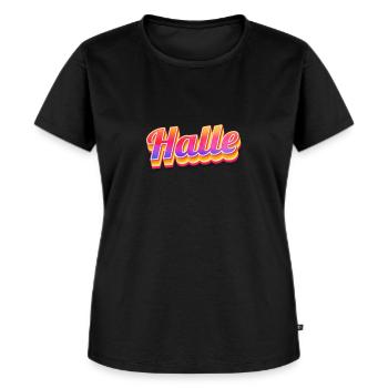 Halleserin Halleser Halle - T-shirt Premium bio Femme - noir - Devant - Selfina (174cm)