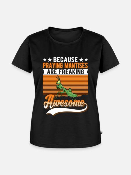 Gottesanbeterin Fangschrecke Mantis - Frauen Premium Bio T-Shirt - Schwarz
