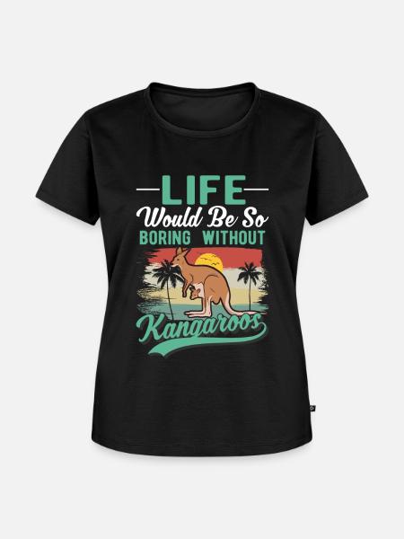 Australisches Känguru Australien Kangaroo - Frauen Premium Bio T-Shirt - Schwarz