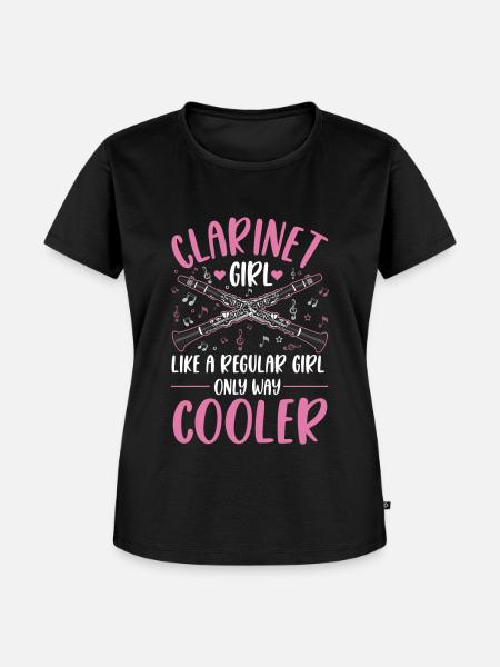 Klarinette Mädchen Klarinettistin - Frauen Premium Bio T-Shirt - Schwarz