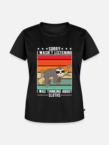 Faultier Liebhaber - Frauen Premium Bio T-Shirt - Schwarz