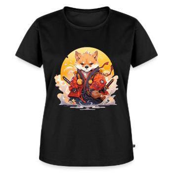 Asia Corki Japanese Samurai Samurai - Women's Premium Organic T-shirt - black - Front - Selfina (174cm)