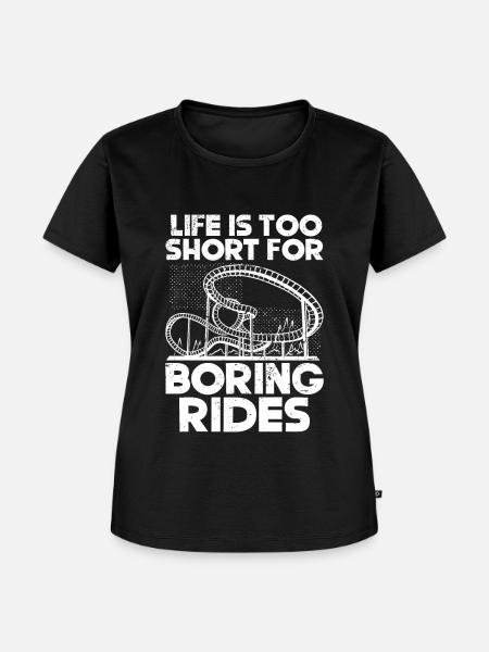 Achterbahnvergnügungspark Achterbahnfahrt - Frauen Premium Bio T-Shirt - Schwarz
