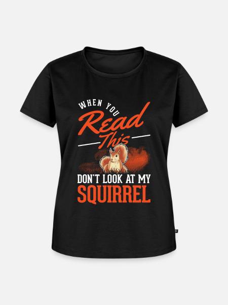 Eichhörnchen Geschenk Grauhörnchen Squirrel - Frauen Premium Bio T-Shirt - Schwarz