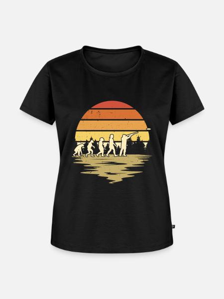 Tontaubenschießen Evolution - Frauen Premium Bio T-Shirt - Schwarz