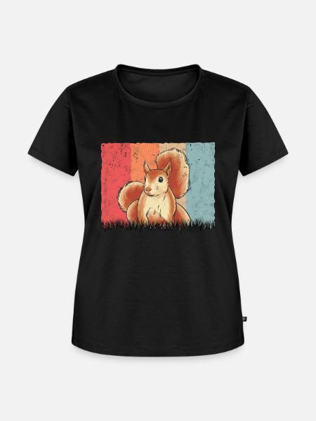 Eichhörnchen Retro Squirrel - Frauen Premium Bio T-Shirt - Schwarz