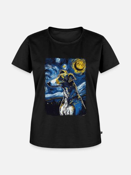 Galgo Espanol Starry Night - Frauen Premium Bio T-Shirt - Schwarz