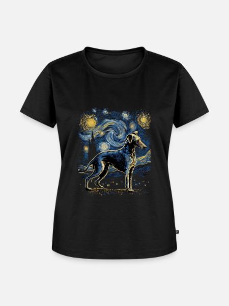 Galgo Espanol Starry Night - Frauen Premium Bio T-Shirt - Schwarz