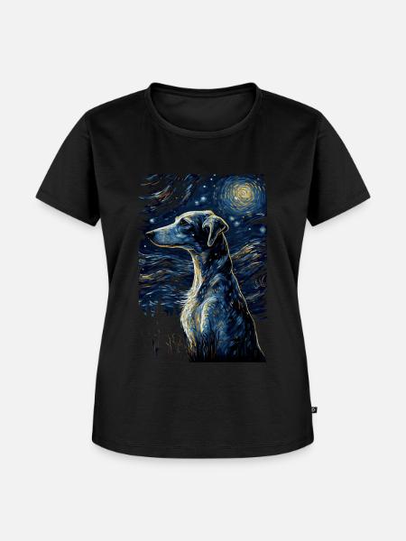 Galgo Espanol Starry Night - Frauen Premium Bio T-Shirt - Schwarz