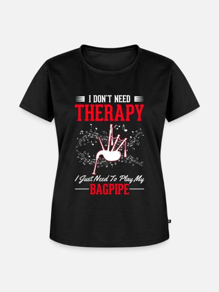 Dudelsack Therapie Dudelsackspieler - Frauen Premium Bio T-Shirt - Schwarz