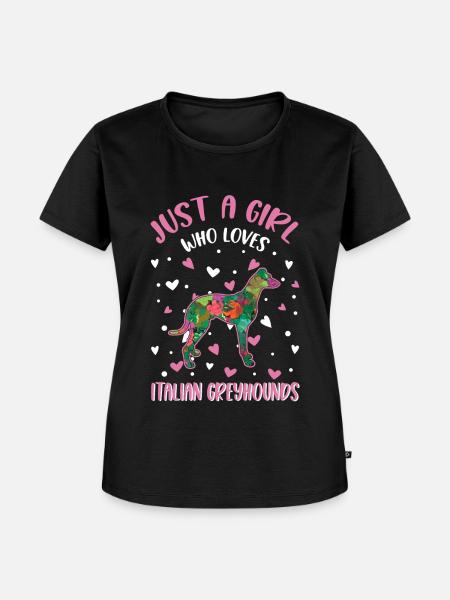 Italienischer Windhund Mädchen - Frauen Premium Bio T-Shirt - Schwarz