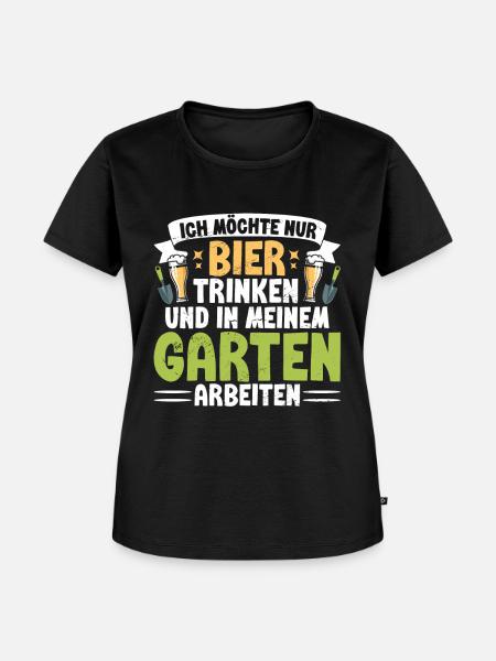Bier Garden Gartenarbeit Kleingärtner Gärtner - Frauen Premium Bio T-Shirt - Schwarz