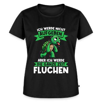 Ich Werde Nicht Aufgeben Schildkröte Läufer - Frauen Premium Bio T-Shirt - Schwarz - Vorne - Selfina (174cm)