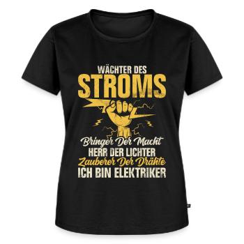 Elektroniker Elektrik Beruf Volt Elektrotechnik - Frauen Premium Bio T-Shirt - Schwarz - Vorne - Selfina (174cm)