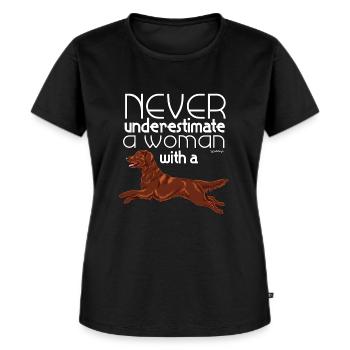 Flattie Underestimate - Women's Premium Organic T-shirt - black - Front - Selfina (174cm)