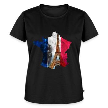 Frankreich - Frauen Premium Bio T-Shirt - Schwarz - Vorne - Selfina (174cm)