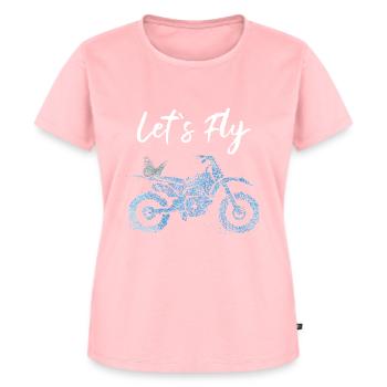 Motocross Bikerin Schmetterling - Frauen Premium Bio T-Shirt - Rosa - Vorne - AI Model Female 172 dark (172cm)