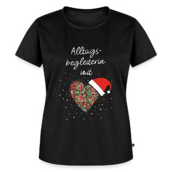 Alltagsbegleiterin Sozialer Beruf Heiligabend - Frauen Premium Bio T-Shirt - Schwarz - Vorne - Selfina (174cm)