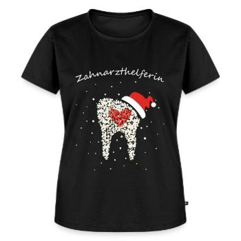 Zahnarzthelferin Zahn Zahnarzt Weihnachtsfeier - Frauen Premium Bio T-Shirt - Schwarz - Vorne - Selfina (174cm)