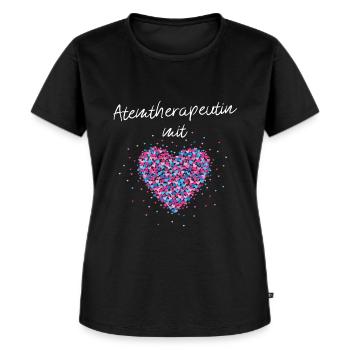 Atemtherapeutin mit Herz Sprachtherapie Logopädin - Frauen Premium Bio T-Shirt - Schwarz - Vorne - Selfina (174cm)