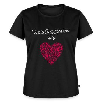Sozialassistentin mit Herz Heilerziehungspflege - Frauen Premium Bio T-Shirt - Schwarz - Vorne - Selfina (174cm)