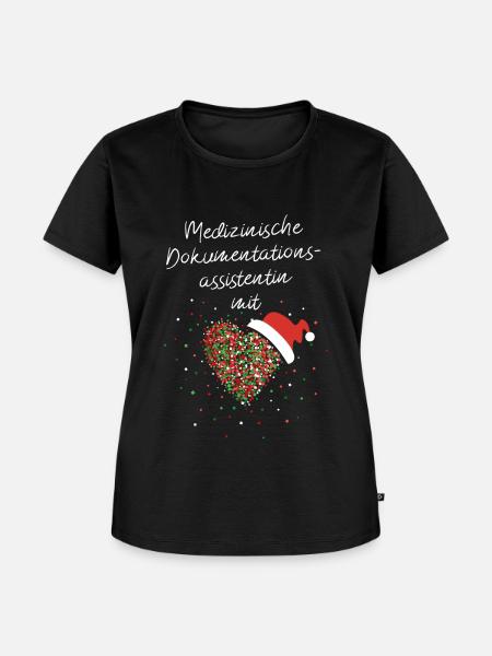 Dokumentationsassistentin mit Herz Nikolausmütze - Frauen Premium Bio T-Shirt - Schwarz