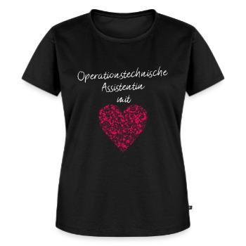 OTA mit Herz Operationstechnik Operationssaal - Frauen Premium Bio T-Shirt - Schwarz - Vorne - Selfina (174cm)