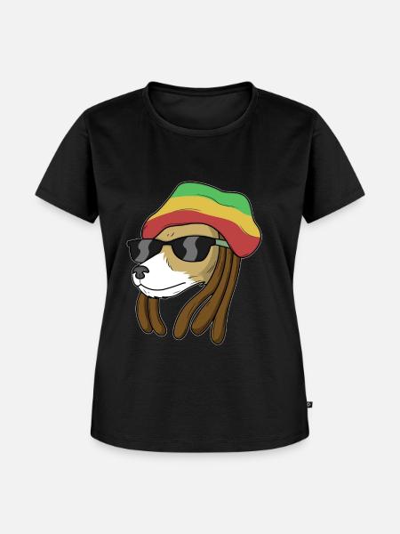 Reggae Dog - Frauen Premium Bio T-Shirt - Schwarz