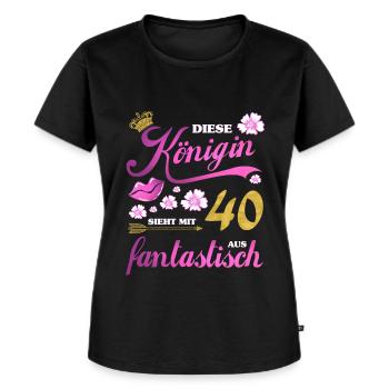 40. Geburtstag Königin Geschenk 40 Jahre - Frauen Premium Bio T-Shirt - Schwarz - Vorne - Selfina (174cm)