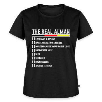Alman Meme - Frauen Premium Bio T-Shirt - Schwarz - Vorne - Selfina (174cm)