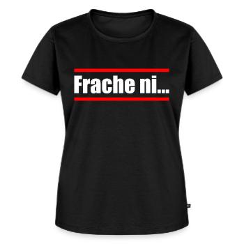 Sächsische Sprüche - Frauen Premium Bio T-Shirt - Schwarz - Vorne - Selfina (174cm)