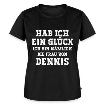 Ich bin die Frau von Dennis Hochzeit - Frauen Premium Bio T-Shirt - Schwarz - Vorne - Selfina (174cm)