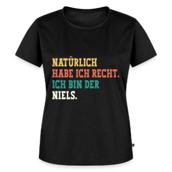 Niels Lustiger Spruch Vorname Name Niels - Frauen Premium Bio T-Shirt - Schwarz - Vorne - Selfina (174cm)