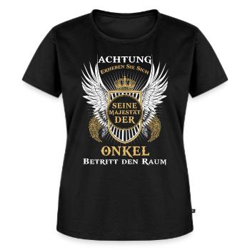 Onkel Majestät Spruch Geschenk - Frauen Premium Bio T-Shirt - Schwarz - Vorne - Selfina (174cm)