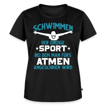 Schwimmer lustiger Spruch Schwimmen Sportler - Frauen Premium Bio T-Shirt - Schwarz - Vorne - Selfina (174cm)