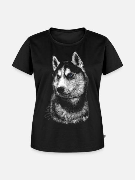 Husky - Frauen Premium Bio T-Shirt - Schwarz