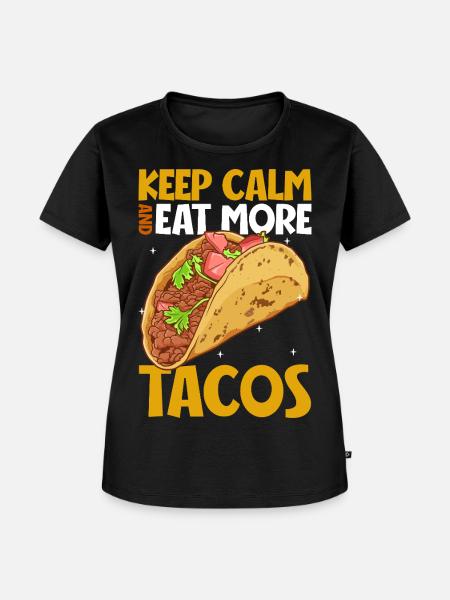 Keep Calm - Taco - Frauen Premium Bio T-Shirt - Schwarz