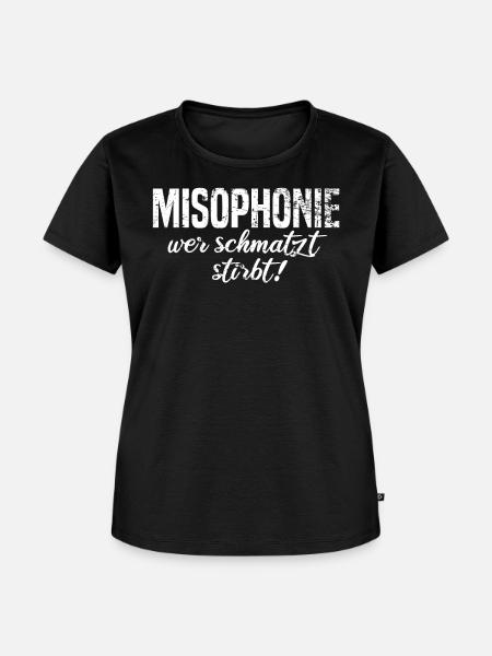 Misophonie Geräusche Schmatzen Schnaufen - Frauen Premium Bio T-Shirt - Schwarz