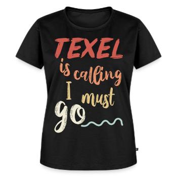 Vakantie op het Texelse eiland - Vrouwen Premium Bio T-shirt - zwart - Voor - Selfina (174cm)