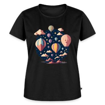 Heißluftballon - Frauen Premium Bio T-Shirt - Schwarz - Vorne - Selfina (174cm)